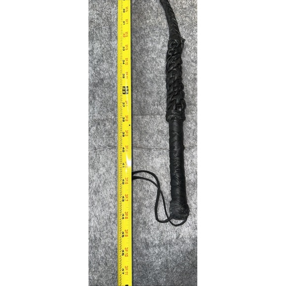 Braided Black‎ Leather Bull Whip -READ (53) - Picture 4 of 6